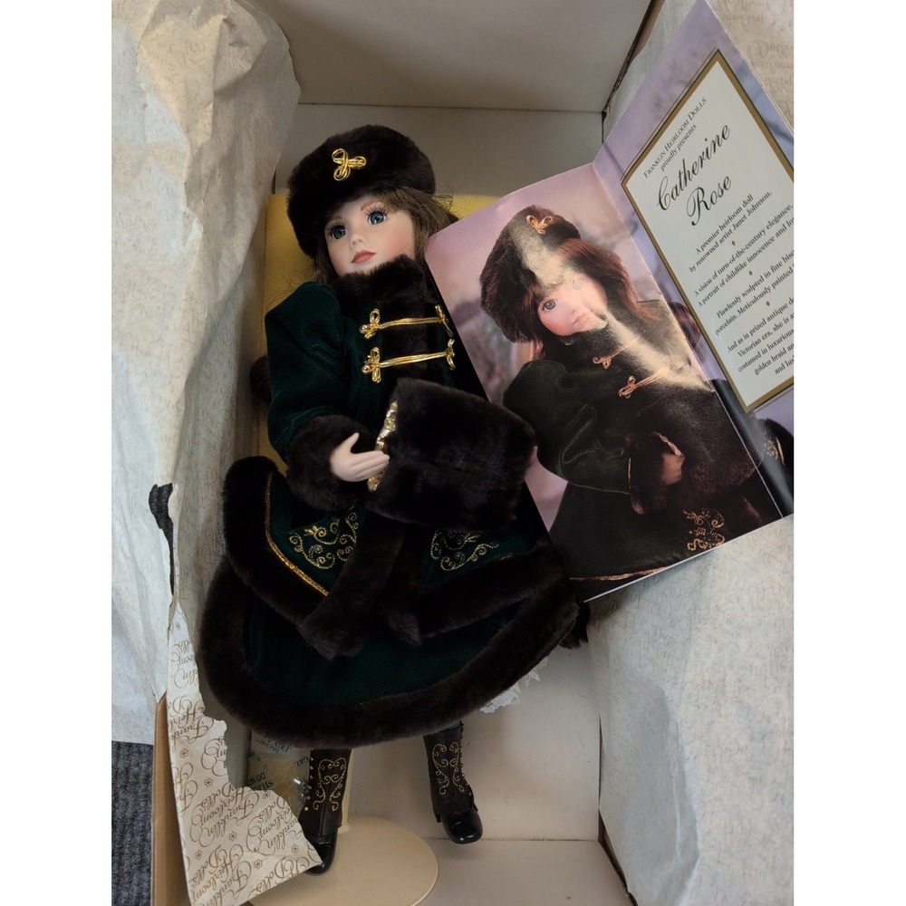 CATHERINE ROSE FRANKLIN HEIRLOOM PORCELAIN DOLL/JANET JOHNSON (In Box)